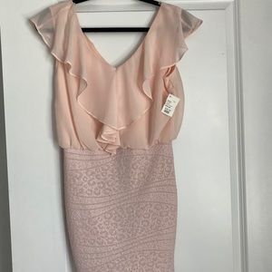 Bodycon cocktail dress light pink